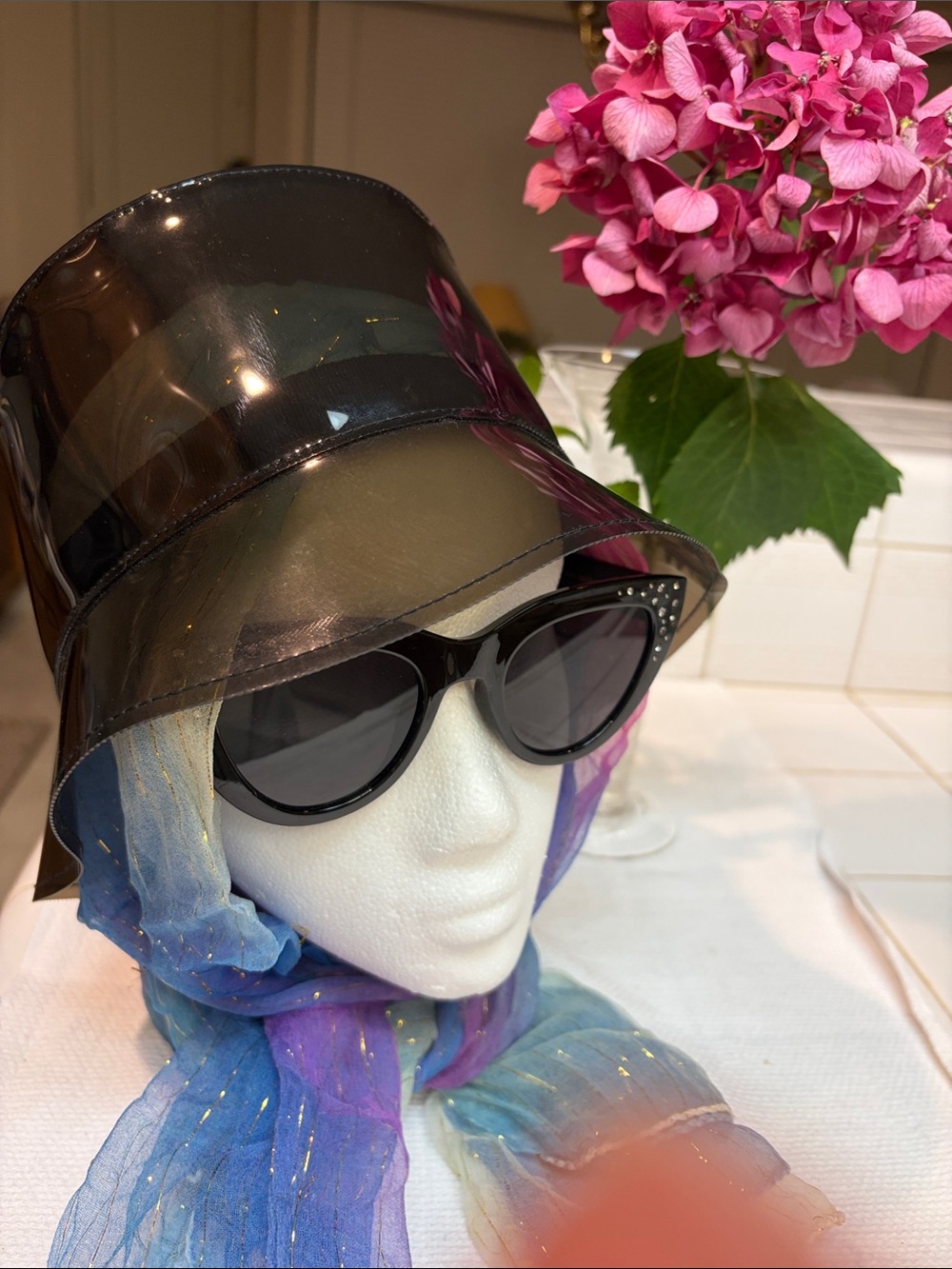 Black Vinyl Mod ‘60s’ Style Bucket Hat